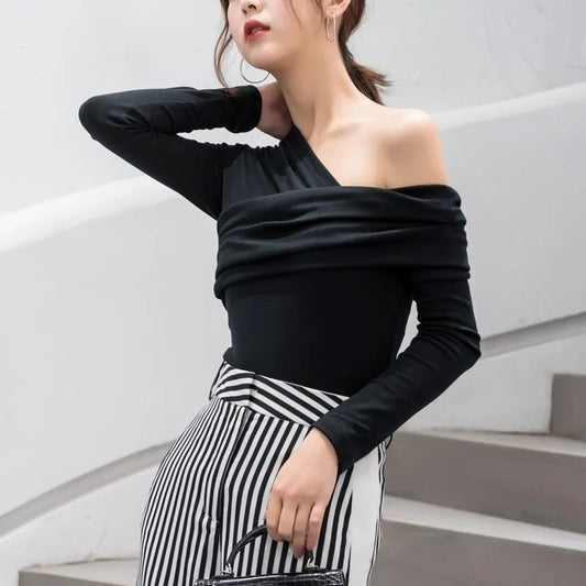 Off Shoulder Asymmetric Women's Tops