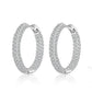 Gold Plated Zircon Cross X Hoop Earrings for Woman